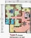 Floor plan: 3-bedroom 2-bathroom unit; features: open-plan kitchen-dining-living, master bedroom with ensuite bathroom, bedroom 2 with shared bathroom, utility room, central foyer, balcony off living room, 2 car porch.