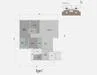 Floor plan: 2-bedroom 1-bathroom unit; features: open-plan kitchen-dining-living, master bedroom with ensuite bathroom, all bedrooms with windows, utility room, balcony off living room, central foyer.