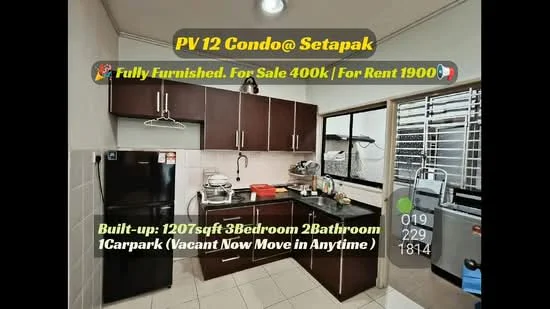 Kitchen features: black cabinetry, white countertops, stainless-steel sink, chrome pull-down faucet, built-in oven, freestanding range oven, stainless-steel fridge, ceramic tile flooring, wall-mounted cabinets, window with blinds, kitchen island, microwave, exhaust hood; style: modern.