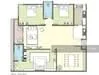 Floor plan: 3-bedroom 2-bathroom unit; features: open-plan kitchen-dining-living, master bedroom with ensuite bathroom, bedroom 2 with shared bathroom, utility room, balcony off living room, central foyer, 1 car porch.