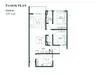 Floor plan: 3-bedroom 2-bathroom unit; features: open-plan kitchen-dining-living, master bedroom with ensuite bathroom, bedroom 2 with shared bathroom, utility room, balcony off living room, central foyer, 1 car porch, 1,200 sqft built-up.
