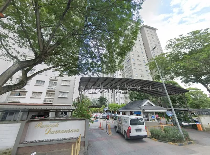 Exterior type: high-rise condominium; features: guard house at entrance, gated entry, covered parking, landscaped garden, manicured lawn, surrounded by mature greenery, double-volume main lobby, feature water wall; style: modern.