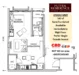 Floor plan: 1-bedroom 1-bathroom unit; features: open-plan kitchen-dining-living, master bedroom with ensuite bathroom, utility room, balcony off living room, central foyer, 1 car porch, 1,200 sqft built-up.