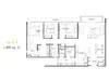 Floor plan: 3-bedroom 2-bathroom unit; features: open-plan kitchen-dining-living, master bedroom with ensuite bathroom, bedroom 2 with shared bathroom, utility room, balcony off living room, central foyer, 1 car porch, 1,250 sqft built-up.