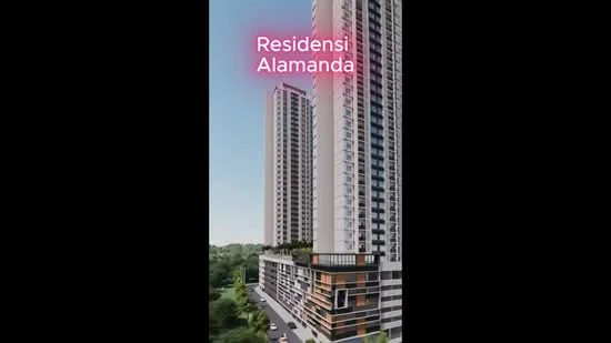 Exterior type: high-rise condominium; features: glass curtain wall, projecting balconies, manicured landscaping, surrounded by greenery, multiple storeys, modern architectural design; style: modern.
