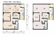 Floor plan: 3-bedroom 2-bathroom unit; features: open-plan kitchen-dining-living, master bedroom with ensuite bathroom, bedroom 2 with shared bathroom, utility room, balcony off living room, central foyer, 2 car porch, 1,250 sqft built-up.