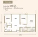 Floor plan: 3-bedroom 2-bathroom unit; features: open-plan kitchen-dining-living, master bedroom with ensuite bathroom, utility room, balcony off living room, private yard, central foyer.