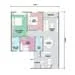 Floor plan: 3-bedroom 2-bathroom unit; features: open-plan kitchen-dining-living, master bedroom with ensuite bathroom, bedroom 2 with shared bathroom, utility room, balcony off living room, central foyer, 1 car porch.