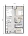 Floor plan: 2-bedroom 1-bathroom unit; features: open-plan kitchen-dining-living, master bedroom with ensuite bathroom, bedroom 2 with shared bathroom, utility room, balcony off living room, central foyer.