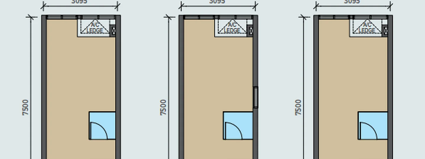 Floor plan: 3-bedroom 1-bathroom unit; features: open-plan kitchen-dining-living, master bedroom with ensuite bathroom, bedroom 2 with shared bathroom, utility room, central foyer, 1 car porch.