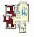 Floor plan: 2-bedroom 2-bathroom unit; features: open-plan kitchen-dining-living, master bedroom with ensuite bathroom, bedroom 2 with shared bathroom, balcony off living room, utility room, laundry area, central foyer, 2 car porch.