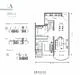 Floor plan: 3-bedroom 2-bathroom unit; features: open-plan kitchen-dining-living, master bedroom with ensuite bathroom, bedroom 2 with shared bathroom, utility room, balcony off living room, central foyer, 1 car porch, 1,250 sqft built-up.