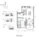 Floor plan: 2-bedroom 2-bathroom unit; features: open-plan kitchen-dining-living, master bedroom with ensuite bathroom, balcony off living room, utility room, laundry area, central foyer, 2 car porch.