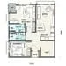Floor plan: 2-bedroom 2-bathroom unit; features: open-plan kitchen-dining-living, master bedroom with ensuite bathroom, bedroom 2 with shared bathroom, utility room, laundry area, balcony off living room, central foyer.