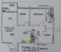 Floor plan: 2-bedroom 1-bathroom unit; features: open-plan kitchen-dining-living, master bedroom with ensuite bathroom, bedroom 2 with shared bathroom, utility room, central foyer, 1 car porch.