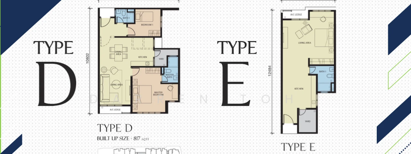 Floor plan: 2-bedroom 2-bathroom unit; features: open-plan kitchen-dining-living, master bedroom with ensuite bathroom, bedroom 2 with shared bathroom, utility room, balcony off living room, central foyer, 1 car porch.