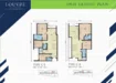 Floor plan: 3-bedroom 2-bathroom unit; features: open-plan kitchen-dining-living, master bedroom with ensuite bathroom, balcony off living room, utility room, central foyer, 2 car porch, all bedrooms with windows, study or 4th bedroom.