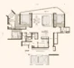 Floor plan: 3-bedroom 2-bathroom unit; features: open-plan kitchen-dining-living, master bedroom with ensuite bathroom, bedroom 2 with shared bathroom, utility room, balcony off living room, private terrace, central foyer, 1 car porch.