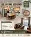 Living features: 3-seater fabric sofa in beige, coffee table, TV console, wall-mounted TV, area rug with geometric pattern, large windows with sheer curtains, decorative mirror, wall clock, recessed downlights, wooden flooring; style: modern.