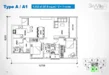 Floor plan: 3-bedroom 2-bathroom unit; features: open-plan kitchen-dining-living, master bedroom with ensuite bathroom, balcony off living room, utility room, laundry area, central foyer, 2 car porch.