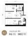 Floor plan: 2-bedroom 1-bathroom unit; features: open-plan kitchen-dining-living, master bedroom with ensuite bathroom, bedroom 2 with shared bathroom, balcony off living room, utility room, laundry area, central foyer.