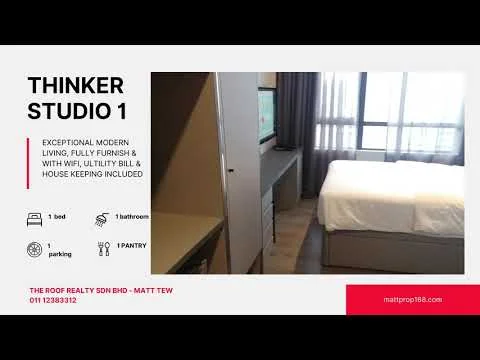 Room features: queen-size bed, upholstered headboard, bedside lamps, wall-mounted TV, built-in wardrobe, desk with chair, window with sheer curtains, light-colored walls, laminate flooring, recessed downlights; style: modern; view: city.