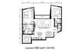 Floor plan: 3-bedroom 2-bathroom unit; features: open-plan kitchen-dining-living, master bedroom with ensuite bathroom, bedroom 2 with shared bathroom, utility room, central foyer, balcony off living room, 1 car porch, 1,200 sqft built-up.