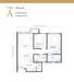 Floor plan: 2-bedroom 1-bathroom unit; features: open-plan kitchen-dining-living, master bedroom with ensuite bathroom, bedroom 2 with shared bathroom, utility room, balcony off living room, central foyer.