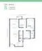 Floor plan: 2-bedroom 2-bathroom unit; features: open-plan kitchen-dining-living, master bedroom with ensuite bathroom, bedroom 2 with shared bathroom, utility room, balcony off living room, central foyer.