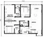 Floor plan: 3-bedroom 2-bathroom unit; features: open-plan kitchen-dining-living, master bedroom with ensuite bathroom, bedroom 2 with shared bathroom, utility room, central foyer, balcony off living room, 2 car porch.