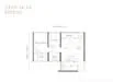 Floor plan: 3-bedroom 2-bathroom unit; features: open-plan kitchen-dining-living, master bedroom with ensuite bathroom, bedroom 2 with shared bathroom, utility room, balcony off living room, central foyer, 1 car porch, 1,250 sqft built-up.