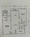Floor plan: 2-bedroom 1-bathroom unit; features: open-plan kitchen-dining-living, master bedroom with ensuite bathroom, bedroom 2 with shared bathroom, utility room, balcony off living room, central foyer, 1 car porch.