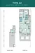Floor plan: 3-bedroom 2-bathroom unit; features: open-plan kitchen-dining-living, master bedroom with ensuite bathroom, balcony off living room, utility room, laundry area, central foyer, 2 car porch, 1,250 sqft built-up.