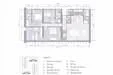 Floor plan: 3-bedroom 2-bathroom unit; features: open-plan kitchen-dining-living, master bedroom with ensuite bathroom, bedroom 2 with shared bathroom, utility room, balcony off living room, central foyer, 1 car porch.