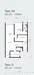Floor plan: 2-bedroom 1-bathroom unit; features: open-plan kitchen-dining-living, master bedroom with ensuite bathroom, balcony off living room, utility room, central foyer.