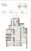 Floor plan: 3-bedroom 2-bathroom unit; features: open-plan kitchen-dining-living, master bedroom with ensuite bathroom, balcony off living room, utility room, laundry area, central foyer, 2 car porch, 1,250 sqft built-up.