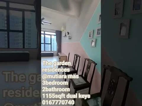 Room features: large windows with city view, light grey walls, pastel pink accent wall, pastel blue accent wall, wooden dining chairs, wooden dining table, laminate flooring, decorative wall art, natural light from windows, curtains, minimalist decor; style: modern; view: city.