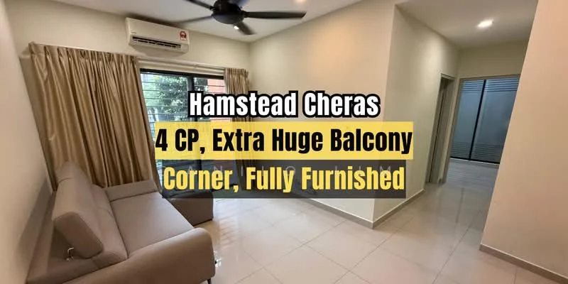 Room features: light-colored walls, white tiled flooring, 5-blade ceiling fan, large window with view, curtains, air conditioning unit, sofa, open layout; style: modern.