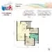 Floor plan: 2-bedroom 2-bathroom unit; features: open-plan kitchen-dining-living, master bedroom with ensuite bathroom, balcony off living room, utility room, laundry area, central foyer, 2 car porch.