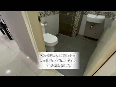 Bathroom features: white toilet, single-sink vanity with chrome basin mixer, framed mirror, grey tiled walls, grey floor tiles, shower area with glass enclosure, wall-mounted shower head, built-in shelving, towel rail; style: modern.
