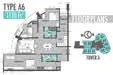 Floor plan: 3-bedroom 2-bathroom unit; features: open-plan kitchen-dining-living, master bedroom with ensuite bathroom, balcony off living room, utility room, central foyer, 2 car porch, 1,200 sqft built-up.
