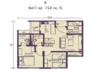 Floor plan: 3-bedroom 2-bathroom unit; features: open-plan kitchen-dining-living, master bedroom with ensuite bathroom, bedroom 2 with shared bathroom, utility room, balcony off living room, central foyer, 1 car porch, laundry area.