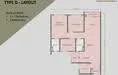 Floor plan: 2-bedroom 1-bathroom unit; features: open-plan kitchen-dining-living, master bedroom with ensuite bathroom, bedroom 2 with shared bathroom, utility room, central foyer, 1 car porch.