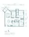 Floor plan: 3-bedroom 2-bathroom unit; features: open-plan kitchen-dining-living, master bedroom with ensuite bathroom, bedroom 2 with shared bathroom, utility room, balcony off living room, central foyer, 1 car porch, laundry area.