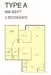 Floor plan: 2-bedroom 1-bathroom unit; features: open-plan kitchen-dining-living, master bedroom with ensuite bathroom, bedroom 2 with shared bathroom, utility room, central foyer, 1 car porch.