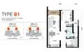 Floor plan: 2-bedroom 2-bathroom unit; features: open-plan kitchen-dining-living, master bedroom with ensuite bathroom, bedroom 2 with shared bathroom, balcony off living room, utility room, laundry area, central foyer, 1 car porch.