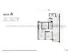Floor plan: 2-bedroom 2-bathroom unit; features: open-plan kitchen-dining-living, master bedroom with ensuite bathroom, balcony off living room, utility room, central foyer, 1 car porch, laundry area.