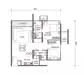 Floor plan: 2-bedroom 2-bathroom unit; features: open-plan kitchen-dining-living, master bedroom with ensuite bathroom, bedroom 2 with shared bathroom, utility room, balcony off living room, central foyer.