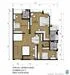 Floor plan: 3-bedroom 2-bathroom unit; features: open-plan kitchen-dining-living, master bedroom with ensuite bathroom, bedroom 2 with shared bathroom, utility room, balcony off living room, central foyer, 2 car porch, 1,250 sqft built-up.