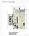 Floor plan: 2-bedroom 2-bathroom unit; features: open-plan kitchen-dining-living, master bedroom with ensuite bathroom, bedroom 2 with shared bathroom, utility room, balcony off living room, central foyer, 1 car porch, 1,200 sqft built-up.